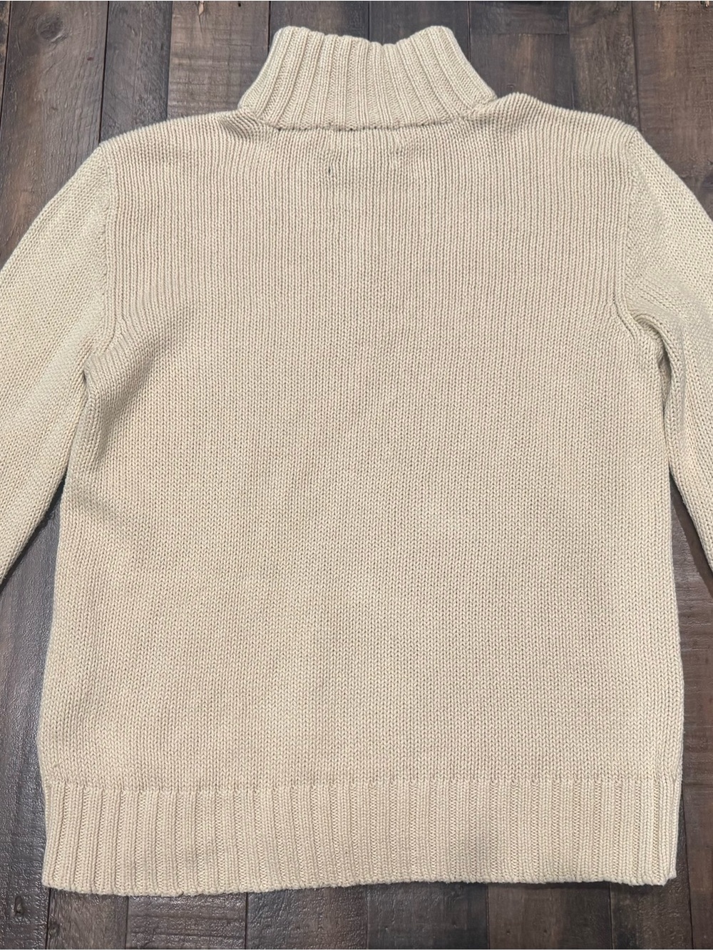Polo by Ralph Lauren Men’s Cream Zip-Neck Sweater with Navy Pony - Picture 10 of 10